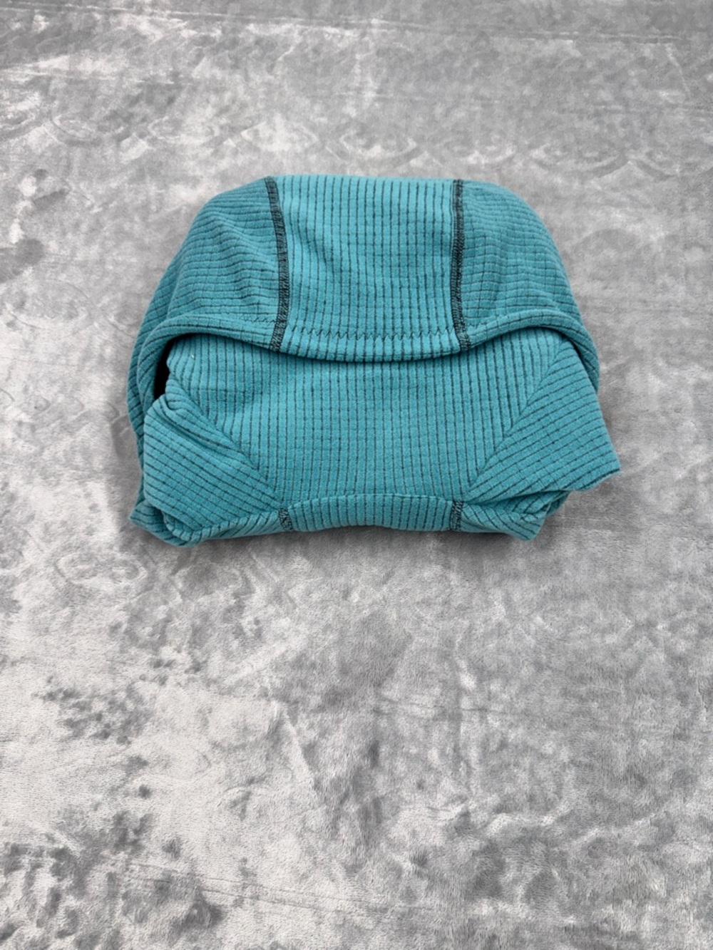 Melanzana Women's Micro Grid Teal Hoodie - Picture 10 of 10